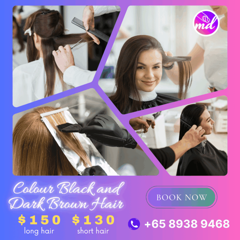 Colour Black and Dark Brown Hair Singapore Manicure Doorstep